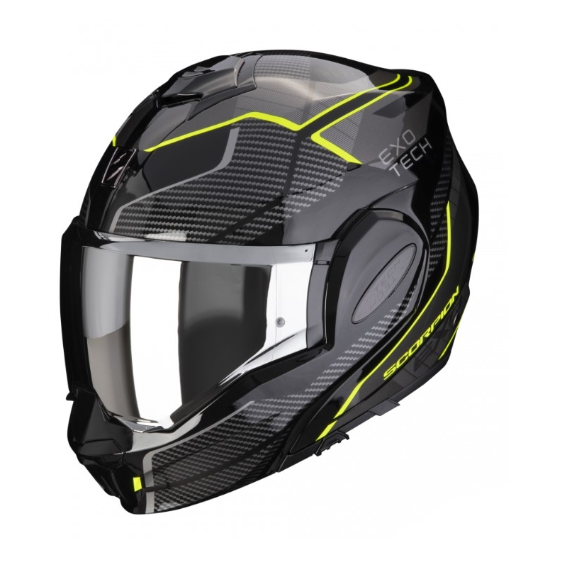 Překlápěcí přilba Scorpion EXO-TECH EVO ANIMO černo-šedo-fluo žlutá výprodej
