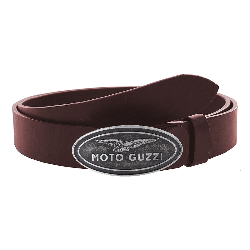 "Moto Guzzi" rudas odinis diržas su sagtimi