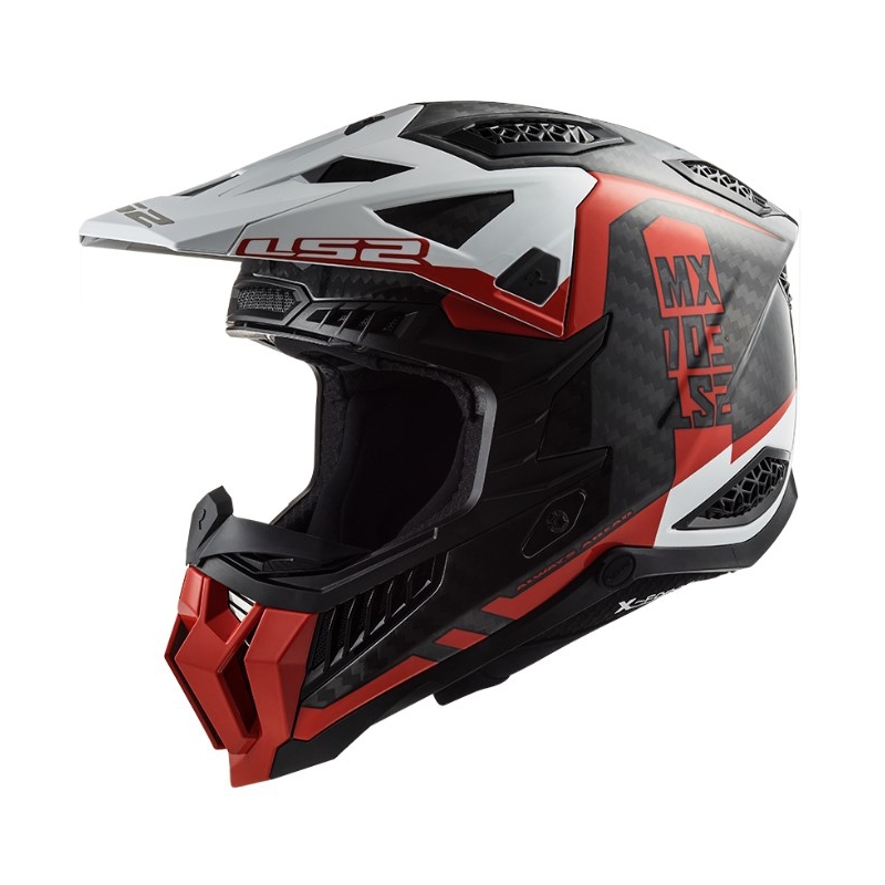 Motokroso šalmas LS2 MX703 C X-Force Victory juodas-raudonas-baltas