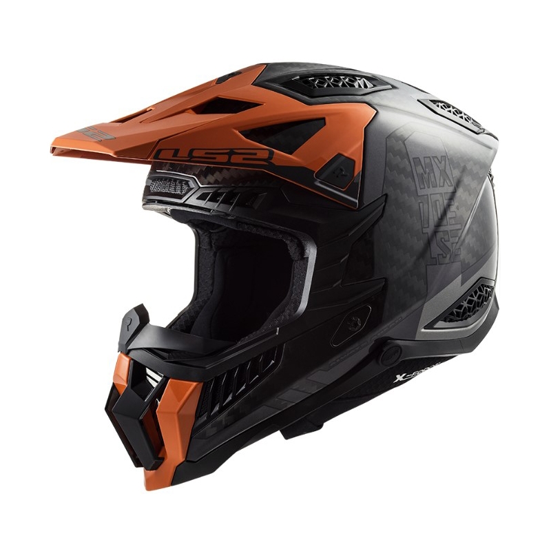 Motokroso šalmas LS2 MX703 C X-Force Victory juodas-titaninis-oranžinis