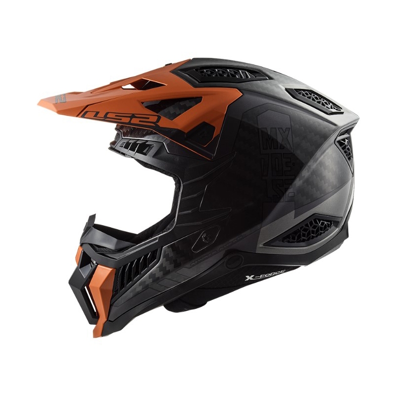 Motokroso šalmas LS2 MX703 C X-Force Victory juodas-titaninis-oranžinis