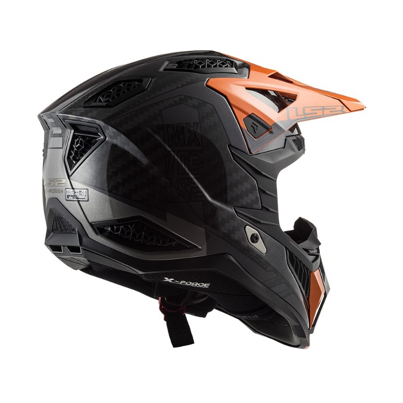 Motokroso šalmas LS2 MX703 C X-Force Victory juodas-titaninis-oranžinis