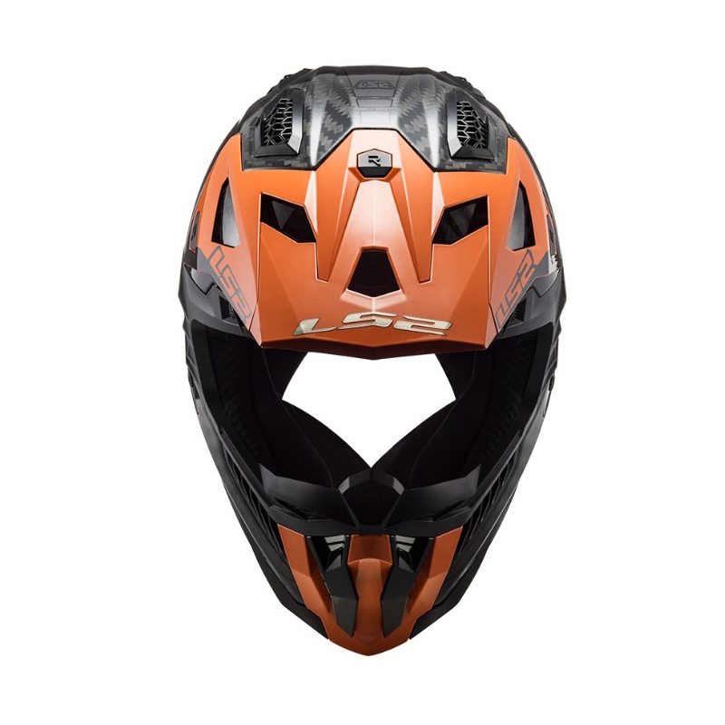 Motokroso šalmas LS2 MX703 C X-Force Victory juodas-titaninis-oranžinis