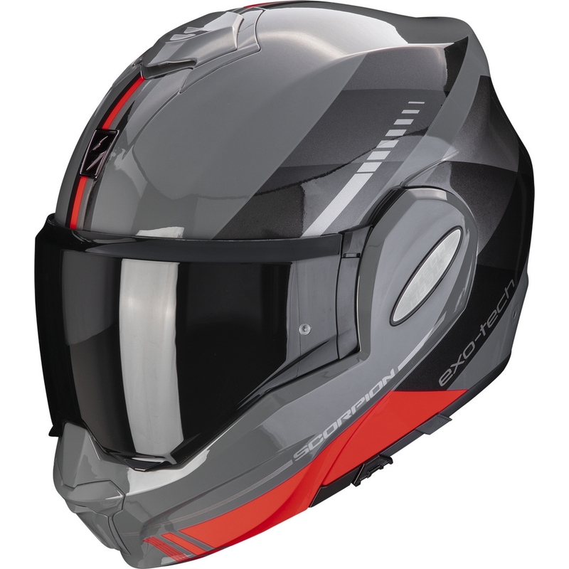 Překlápěcí přilba na motorku Scorpion EXO-TECH EVO Genre šedo-černo-červená