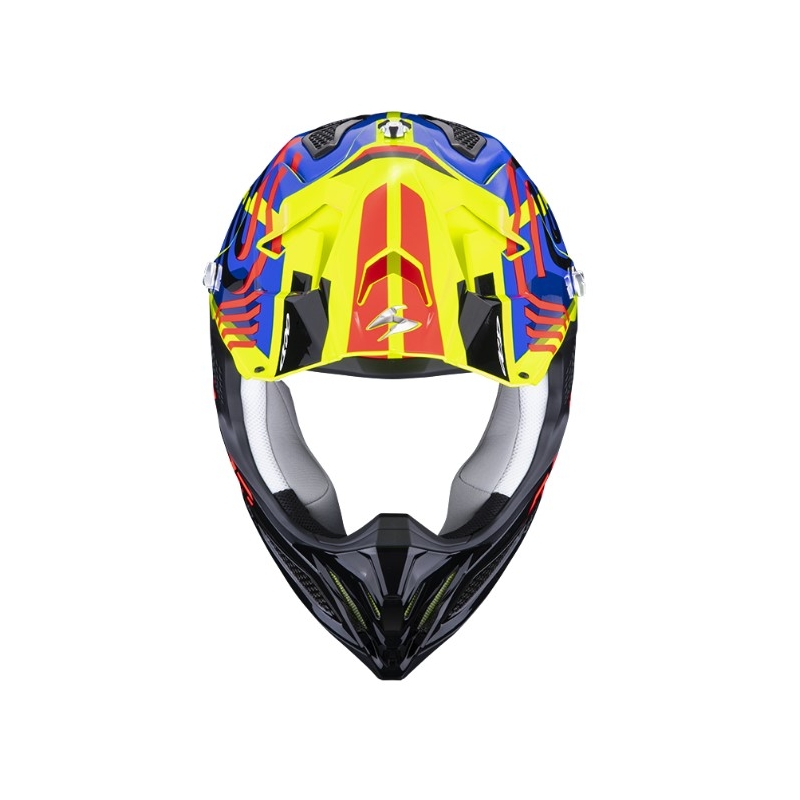 Motokroso šalmas Scorpion VX-22 Air Neox juodas-raudonas-mėlynas-fluo geltonas
