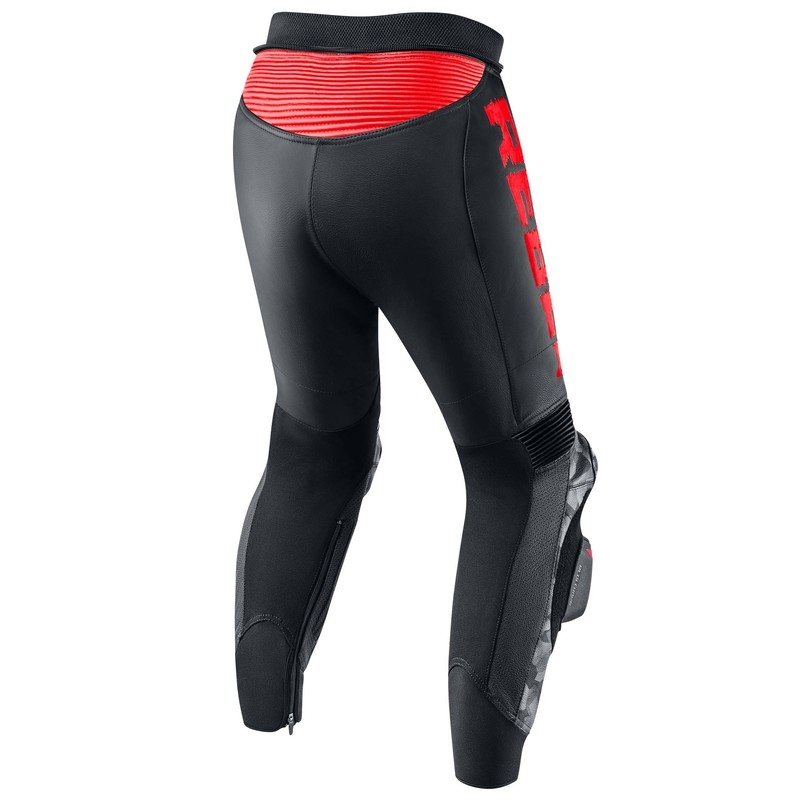 Rebelhorn Rebel Juoda-Fluo Red motociklininko kelnės išpardavimas