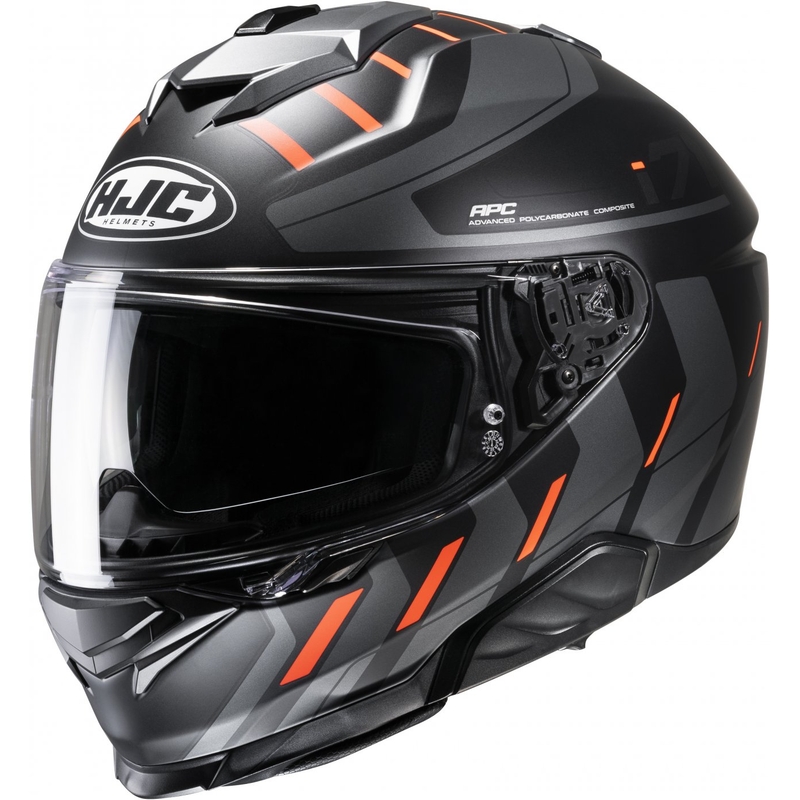 HJC i71 Simo MC6HSF juodas, pilkai oranžinis integralus motociklininko šalmas
