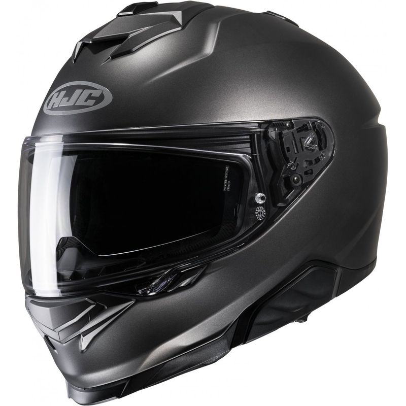 "HJC i71 Solid Semi Flat" titano integralus motociklininko šalmas