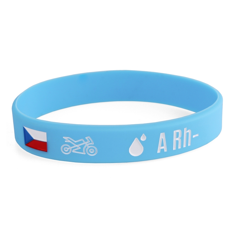 Silikoninė moto apyrankė su A kraujo grupe RH-