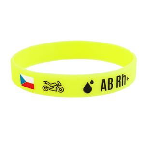 Silikoninė moto apyrankė su kraujo grupe AB RH+