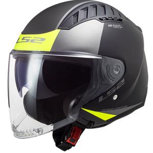 Atviras motociklininko šalmas LS2 OF600 Copter II Urbane 06 black-fluo yellow