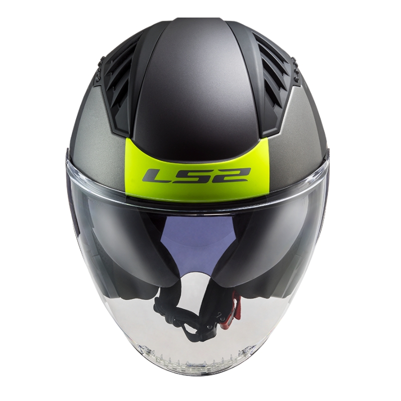 Atviras motociklininko šalmas LS2 OF600 Copter II Urbane 06 black-fluo yellow