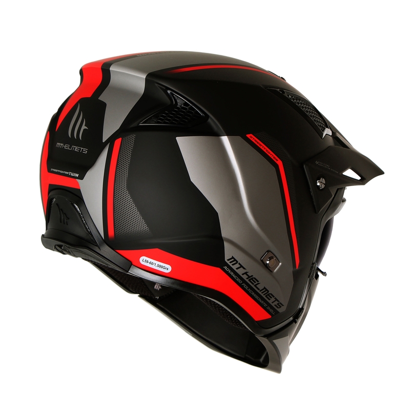 Atviras šalmas su kauke MT Streetfighter SV S TWIN C5 juodai raudonas