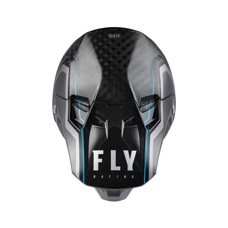 Motokroso šalmas "FLY Racing Formula Axon" juodas-pilkai mėlynas