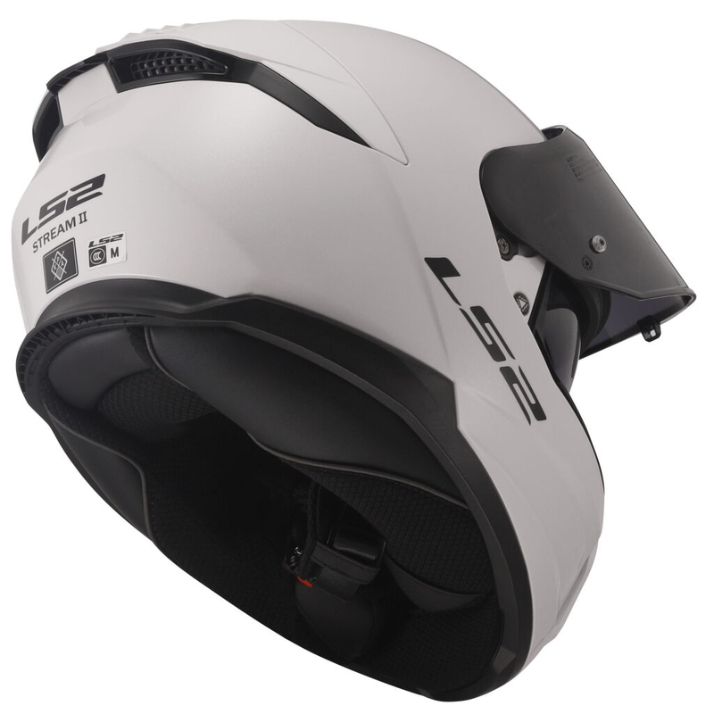Pilnas motociklo šalmas LS2 FF808 Stream II baltas blizgus