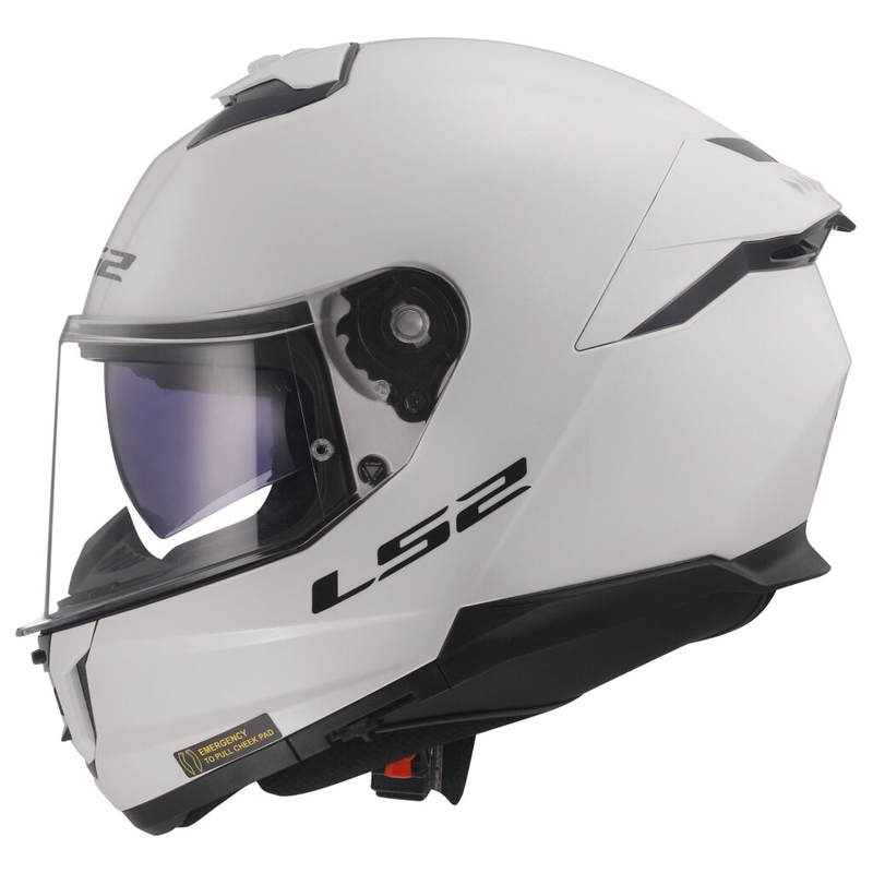 Pilnas motociklo šalmas LS2 FF808 Stream II baltas blizgus