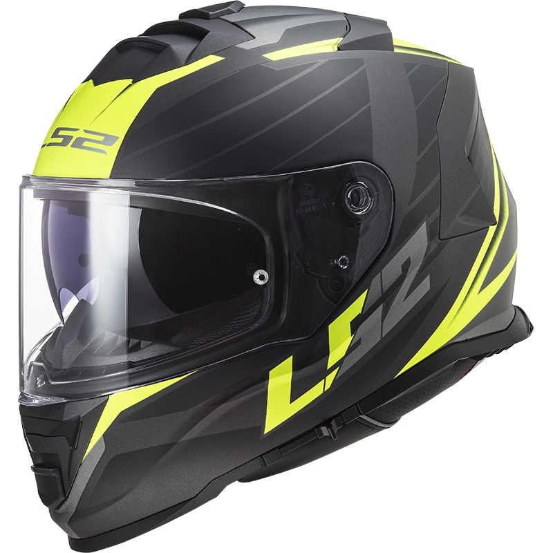 LS2 FF800 Storm II Nerve juoda-fluo geltona integralus motociklininko šalmas
