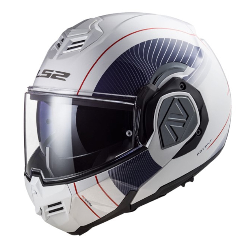 Apverčiamas motociklininko šalmas LS2 FF906 Advant Cooper 06 mėlyna-balta