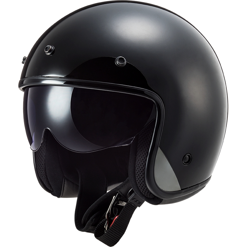 Atviras motociklininko šalmas LS2 OF601 Bob II Solid Black Matte