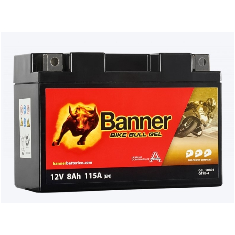 Gelinis akumuliatorius Banner Bike Bull Gel 12V, YT9B-4, 8AH, 115A