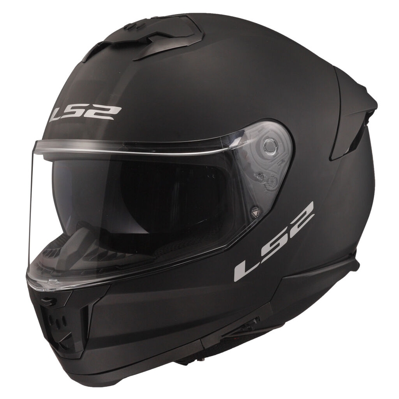 LS2 FF808 Stream II integralus motociklininko šalmas juodas matinis
