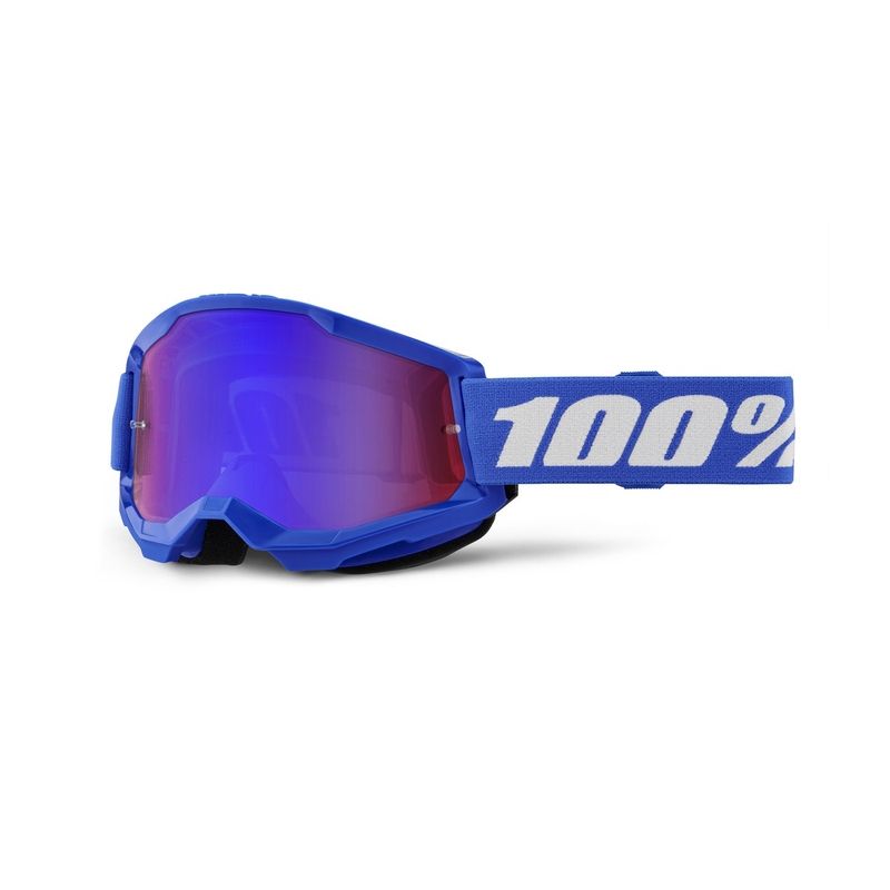 Motokroso akiniai 100% STRATA 2 Nauji mėlyni (raudonai mėlyni plexi)