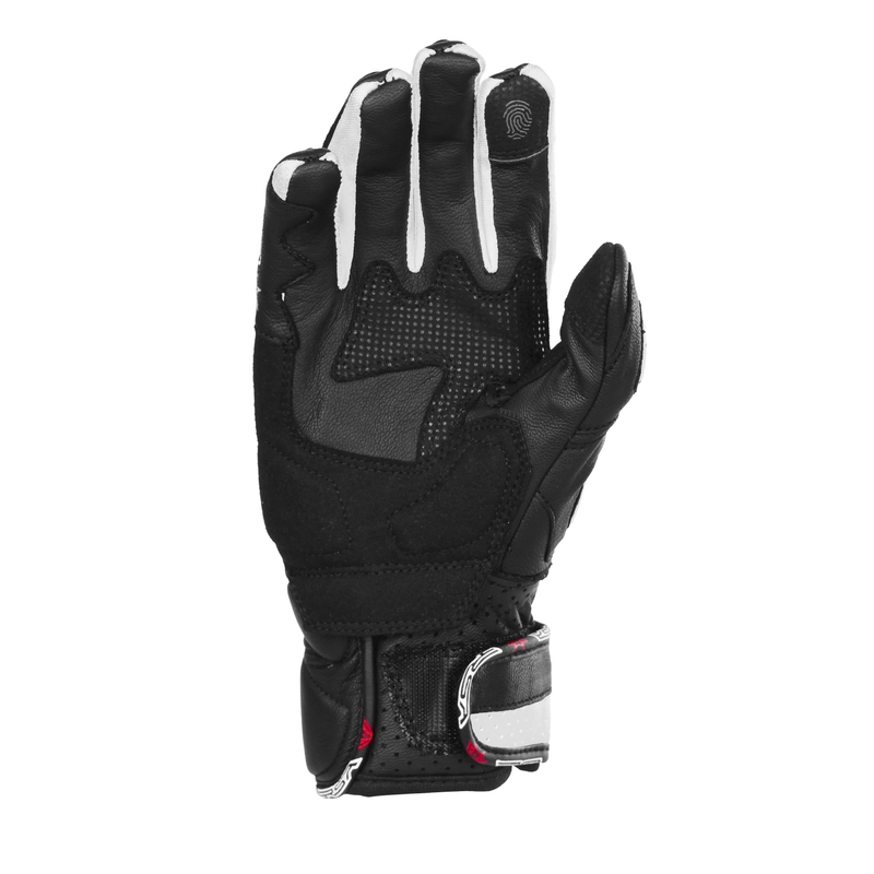 Moteriškos motociklininko pirštinės RSA RX2 juodai baltos