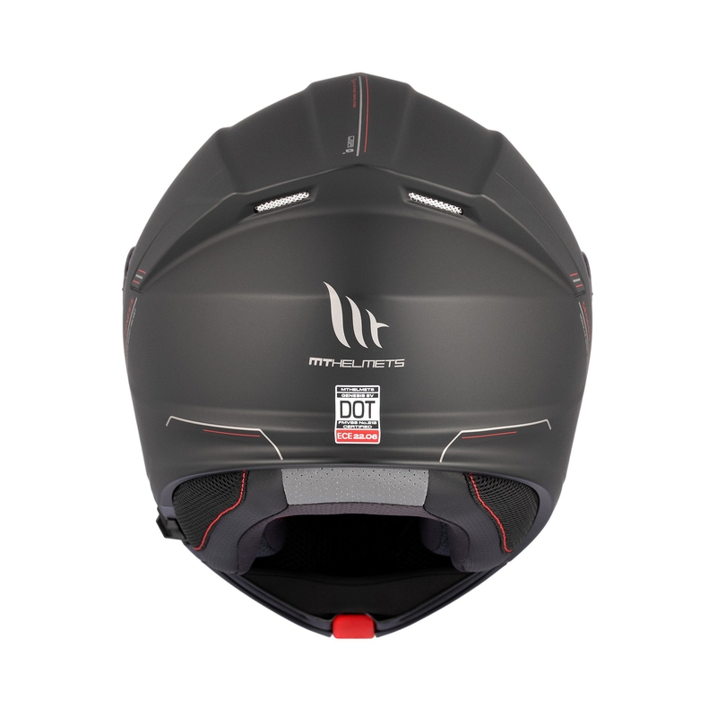 "MT Genesis SV Solid A1" juodas matinis apverčiamas motociklininko šalmas