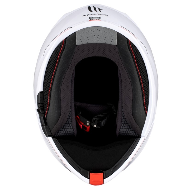 MT Genesis SV Solid A0 motociklininko šalmas baltas blizgus