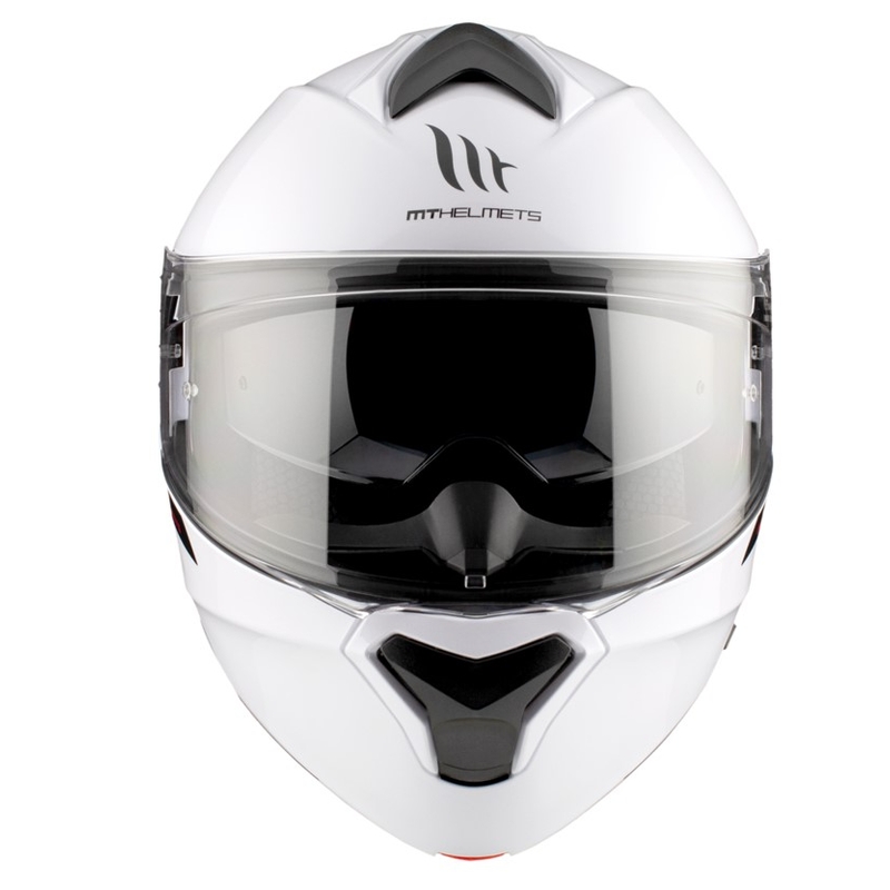 MT Genesis SV Solid A0 motociklininko šalmas baltas blizgus
