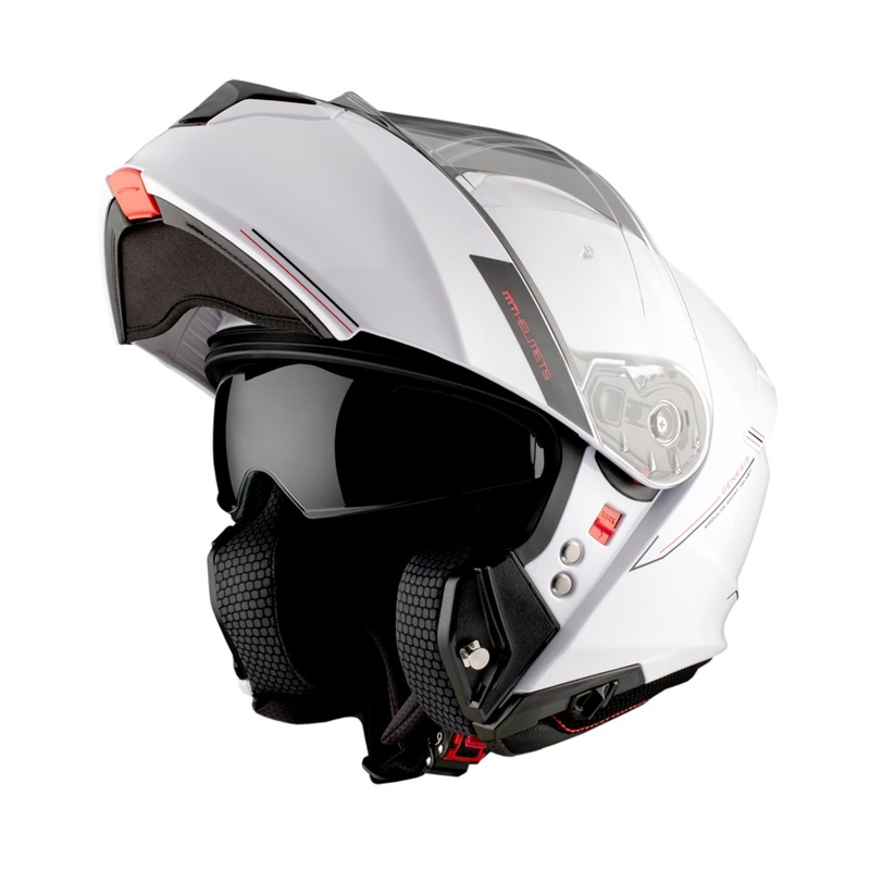 MT Genesis SV Solid A0 motociklininko šalmas baltas blizgus