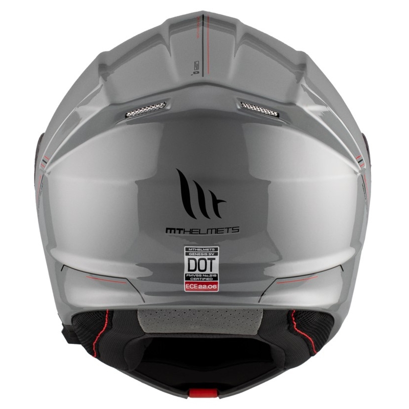 MT Genesis SV Solid A12 motociklininko šalmas pilkas blizgus