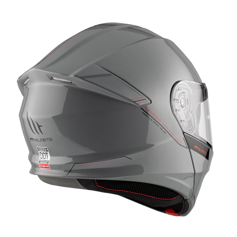 MT Genesis SV Solid A12 motociklininko šalmas pilkas blizgus