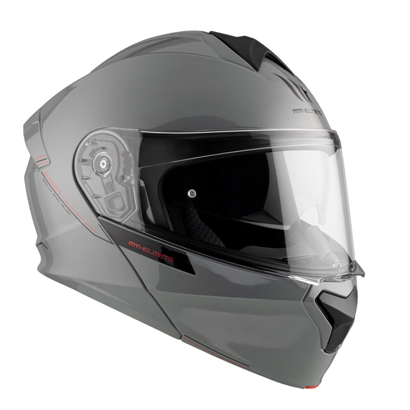 MT Genesis SV Solid A12 motociklininko šalmas pilkas blizgus