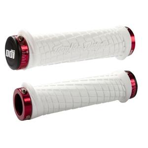 Rankenos ODI TROY LEE DESIGNS SIGNATURE ATV LOCK-ON baltai raudonos spalvos