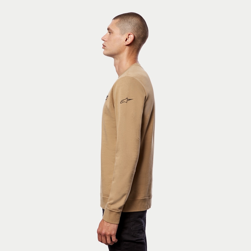 Mikina Alpinestars Linear Crew Fleece pískovo-černá