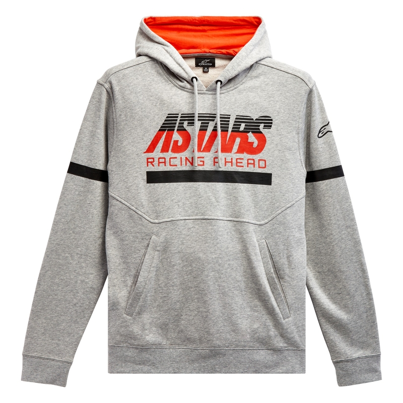 Mikina Alpinestars Club Hoodie šedo-černo-červená