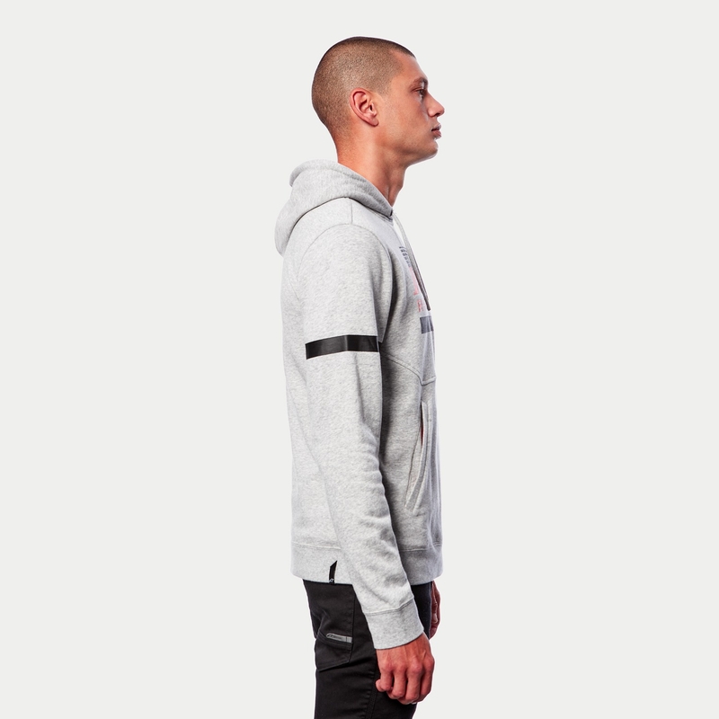 Mikina Alpinestars Club Hoodie šedo-černo-červená