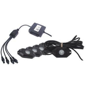 RYKLIO VADOVAUJAMA ŠVIESA, RGB, ĮVAIRIASPALVĖ, "BLUETOOTH" VALDYMAS, 4 VNT. RINKINYS