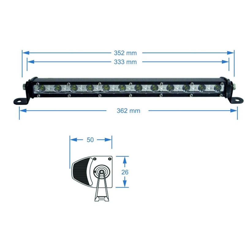 LED šviesos rampa SHARK LED LIGHT BAR 13", 36W