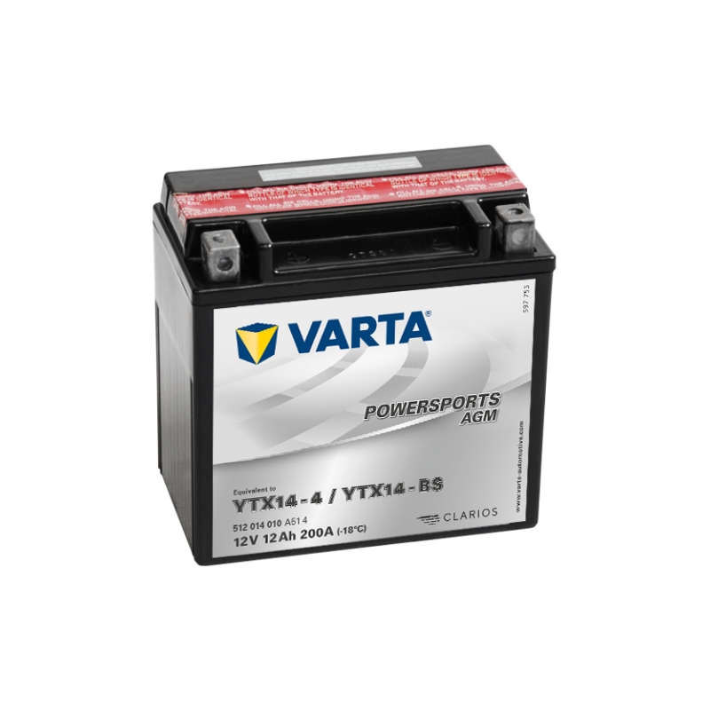 Bezúdržbová baterie VARTA YTX14-4/YTX14-BS 12V/12Ah
