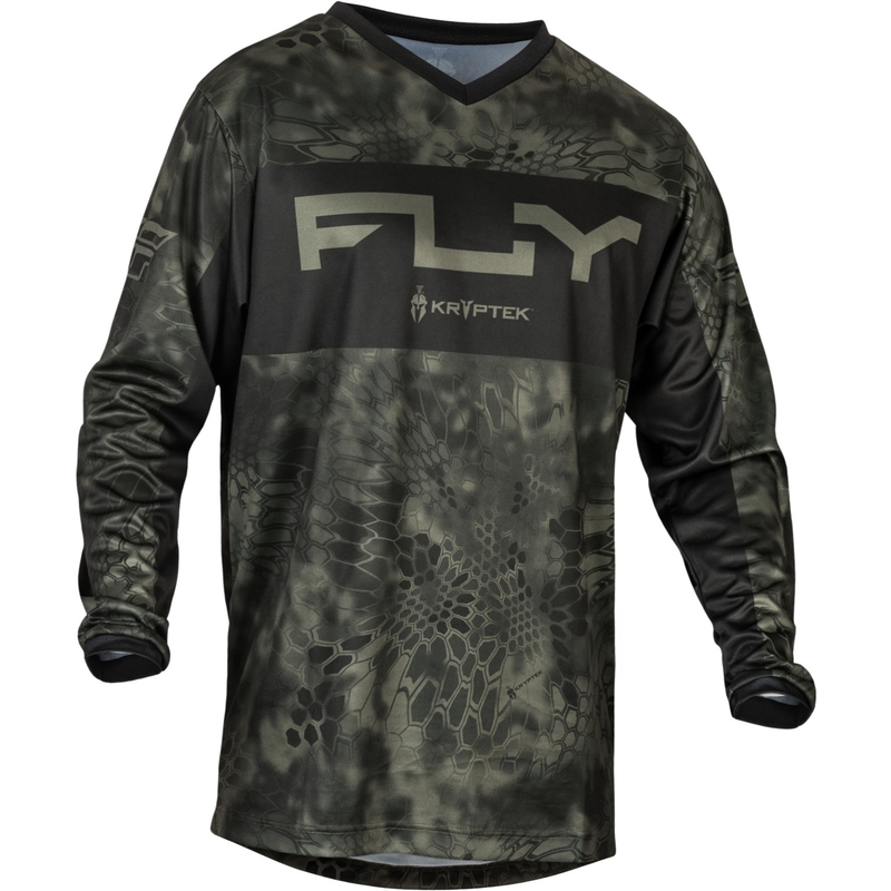 Motokrosový dres FLY  Racing F-16 Kryptek 2024 šedo-černý