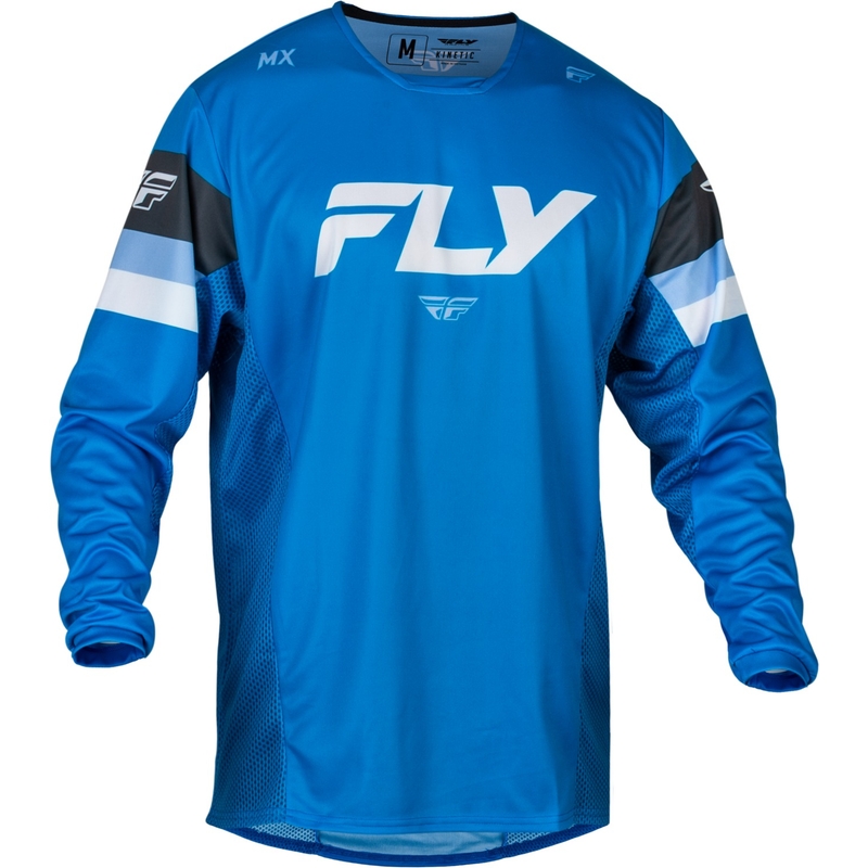 Motokroso marškinėliai FLY Racing Kinetic Prix blue-grey-white išpardavimas