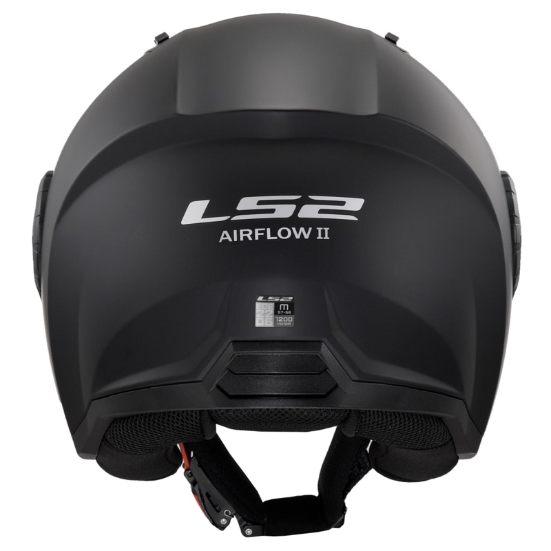 LS2 OF616 Airflow II Solid Matte Black Atviras motociklininko šalmas
