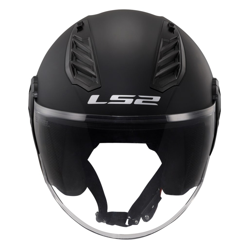 LS2 OF616 Airflow II Solid Matte Black Atviras motociklininko šalmas