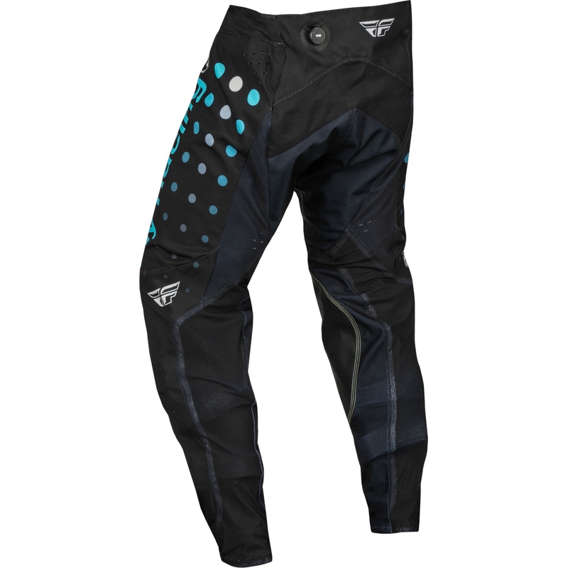 Motokroso kelnės FLY Racing Evolution DST juodos ir mėlynos spalvos