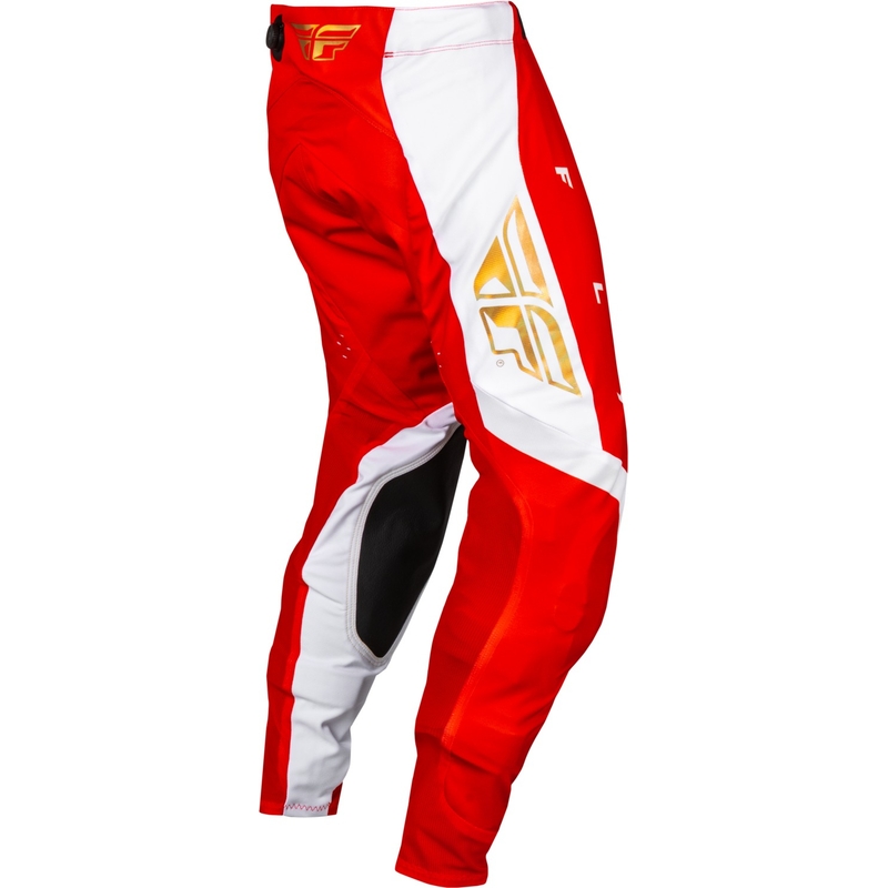 Motokroso kelnės FLY Racing Evolution DST raudonos ir baltos spalvos