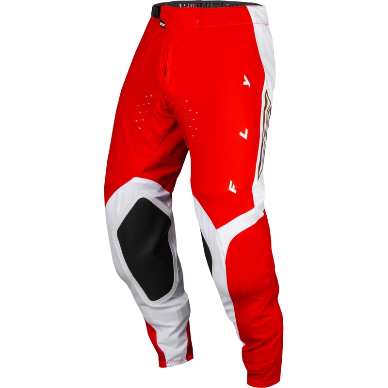 Motokroso kelnės FLY Racing Evolution DST raudonos ir baltos spalvos
