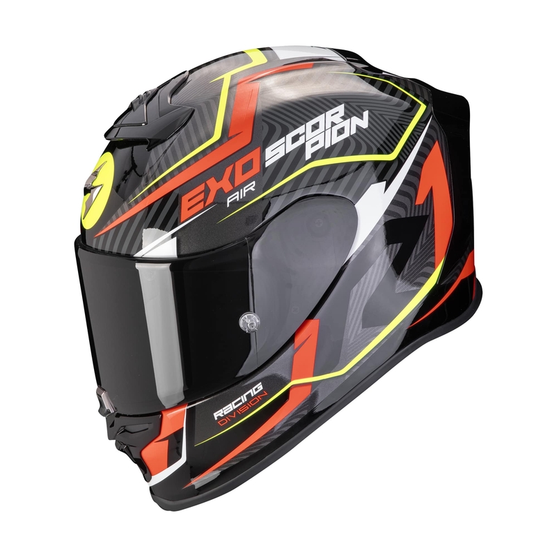 Integrální přilba na motorku Scorpion EXO-R1 EVO AIR COUP černo-červeno-fluo žlutá