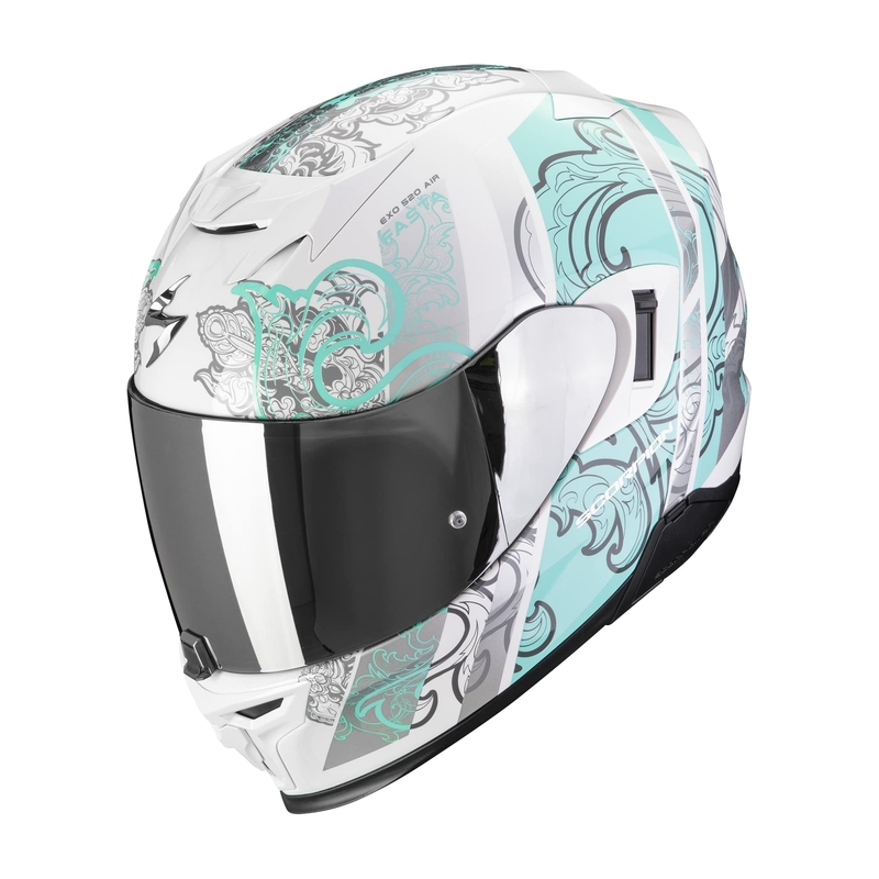 Integrální helma na motorku Scorpion EXO-520 EVO AIR FASTA bílo-světle modrá výprodej
